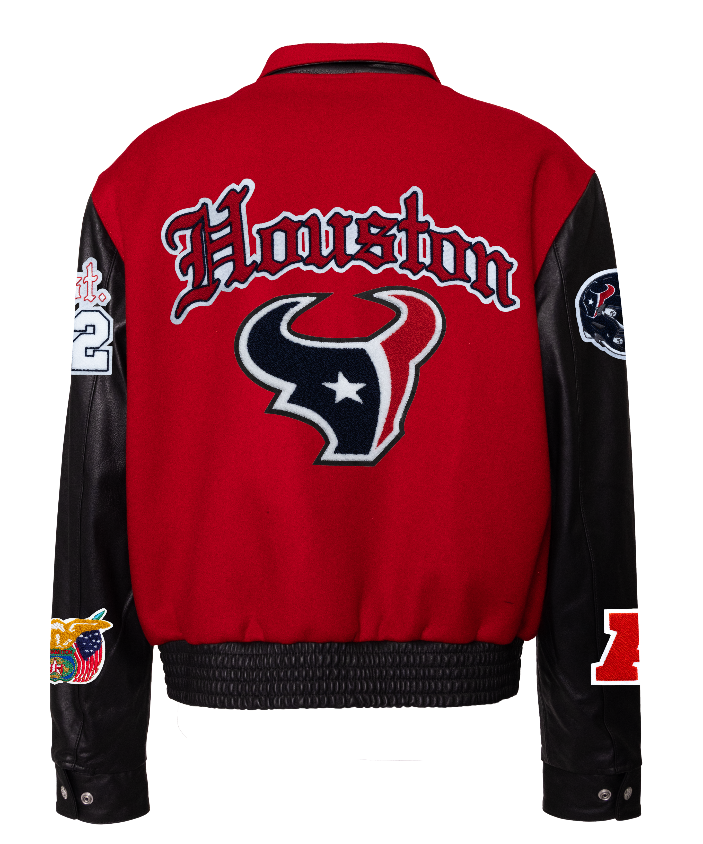 Houston Texans Wool & Leather Old English Varsity Jacket
