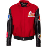 Super Bowl 2025 Wool & Leather Varsity Jacket Red/Black