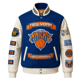 New York Knicks 2026 NBA Champions Wool & Leather Jacket Blue