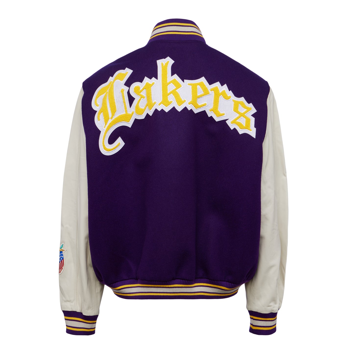 LOS ANGELES LAKERS WOOL & LEATHER VARSITY JACKET White with color – Jeff  Hamilton Shop