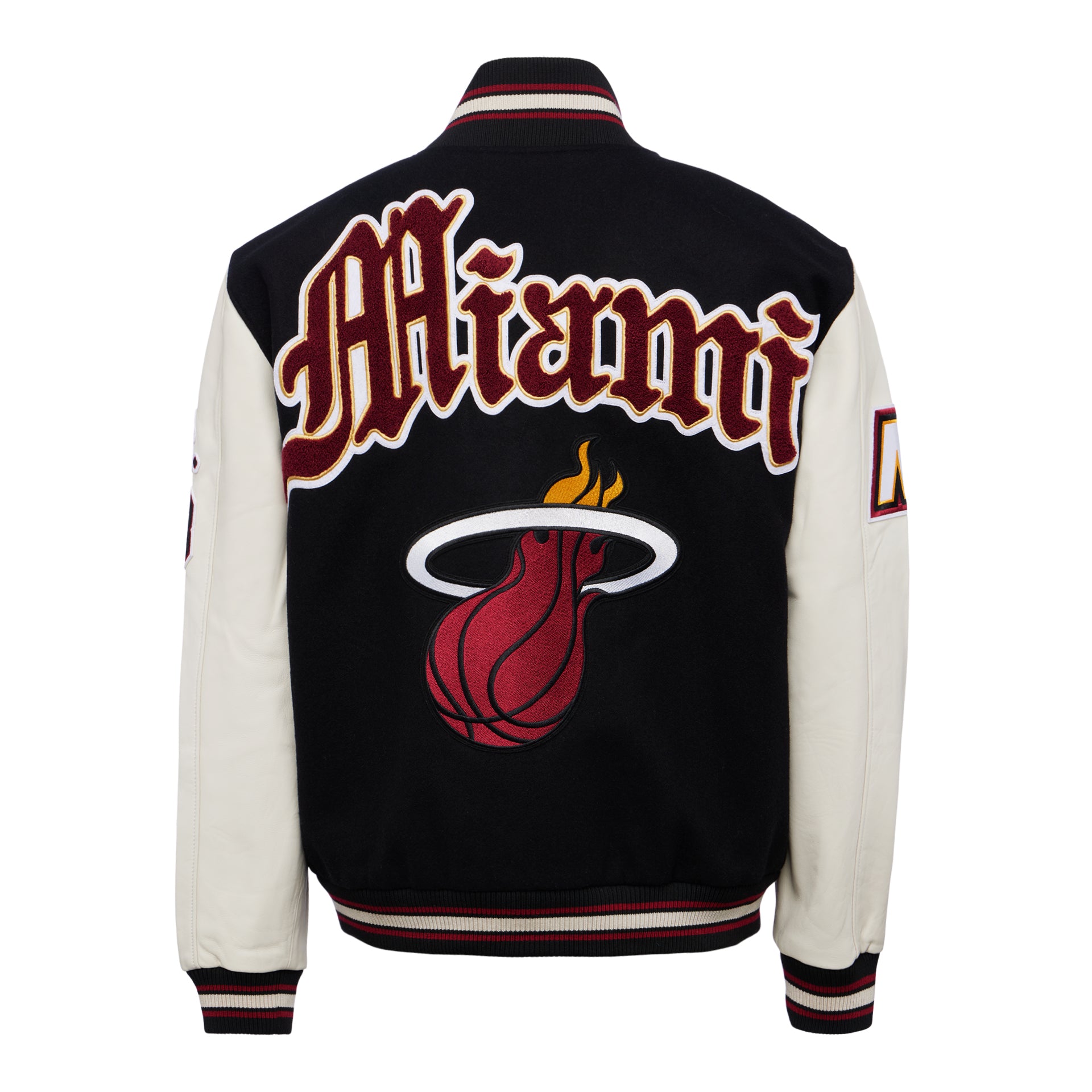 MIAMI HEAT WOOL & LEATHER VARSITY JACKET