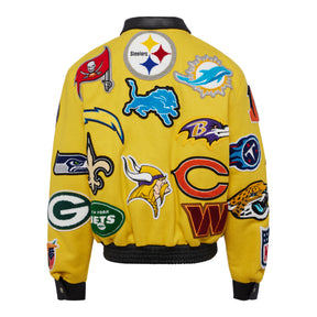 NFL COLLAGE WOOL & LEATHER JACKET Yellow