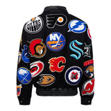 NHL Collage Wool & Leather Jacket Black