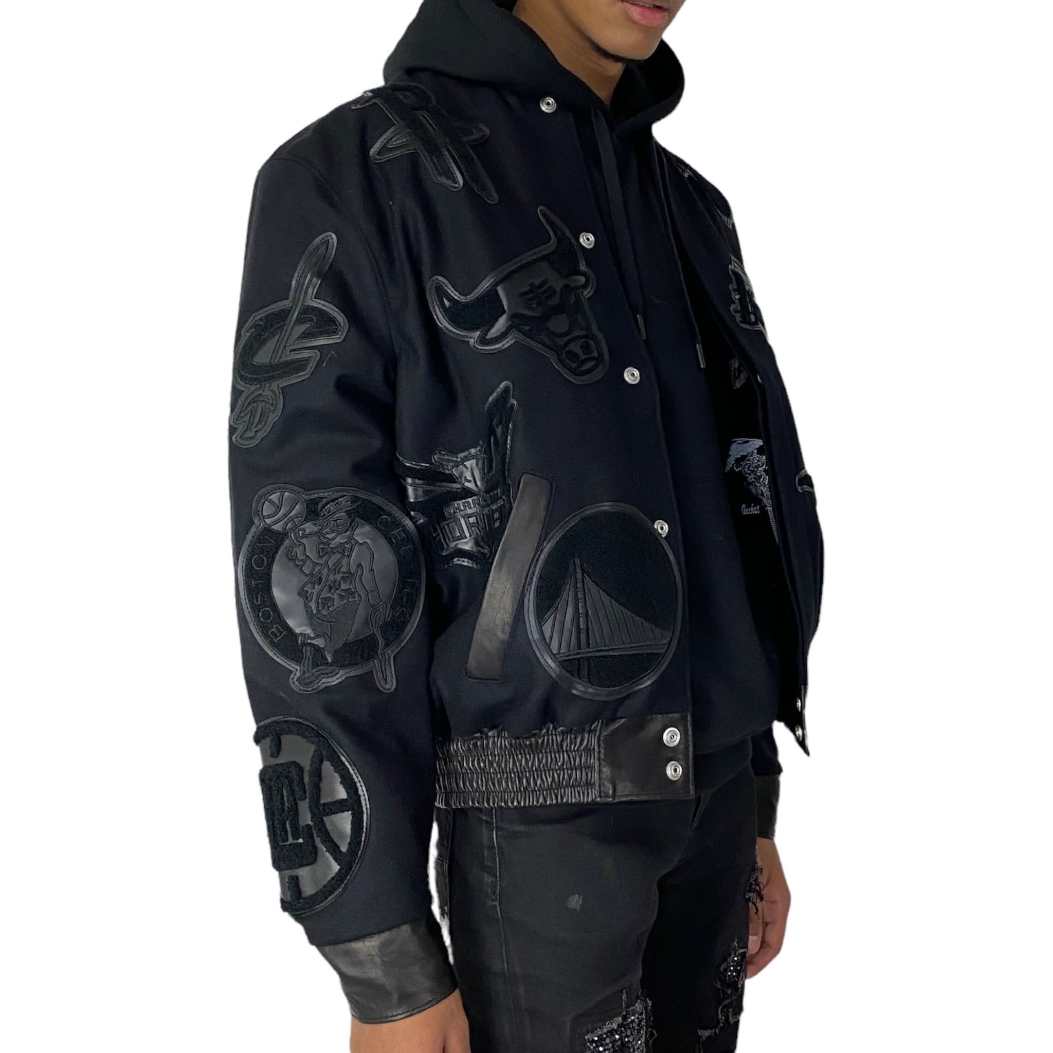 NBA COLLAGE WOOL & LEATHER JACKET Black/Black