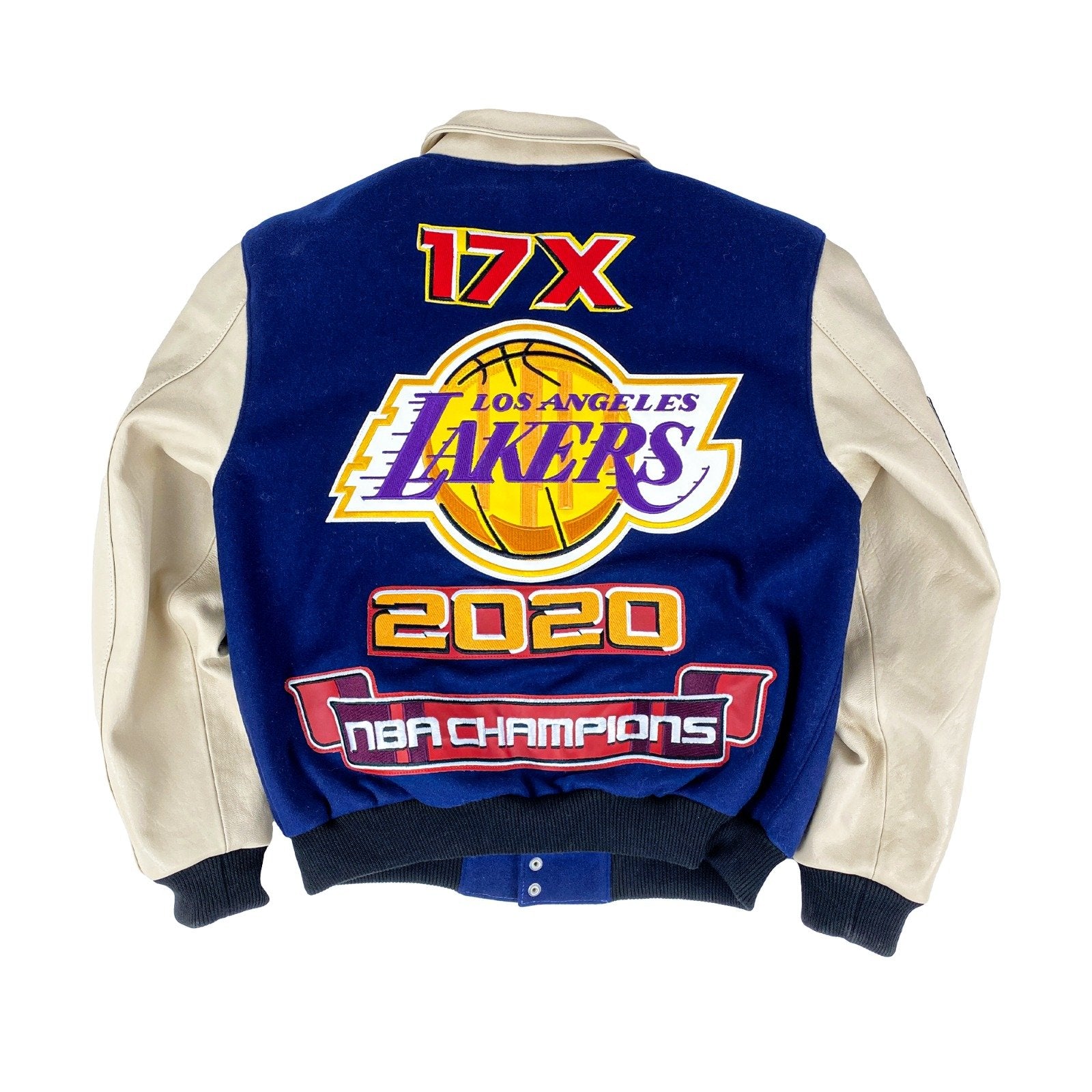 LOS ANGELES LAKERS 2020 CHAMPIONSHIP WOOL LEATHER JACKET Black