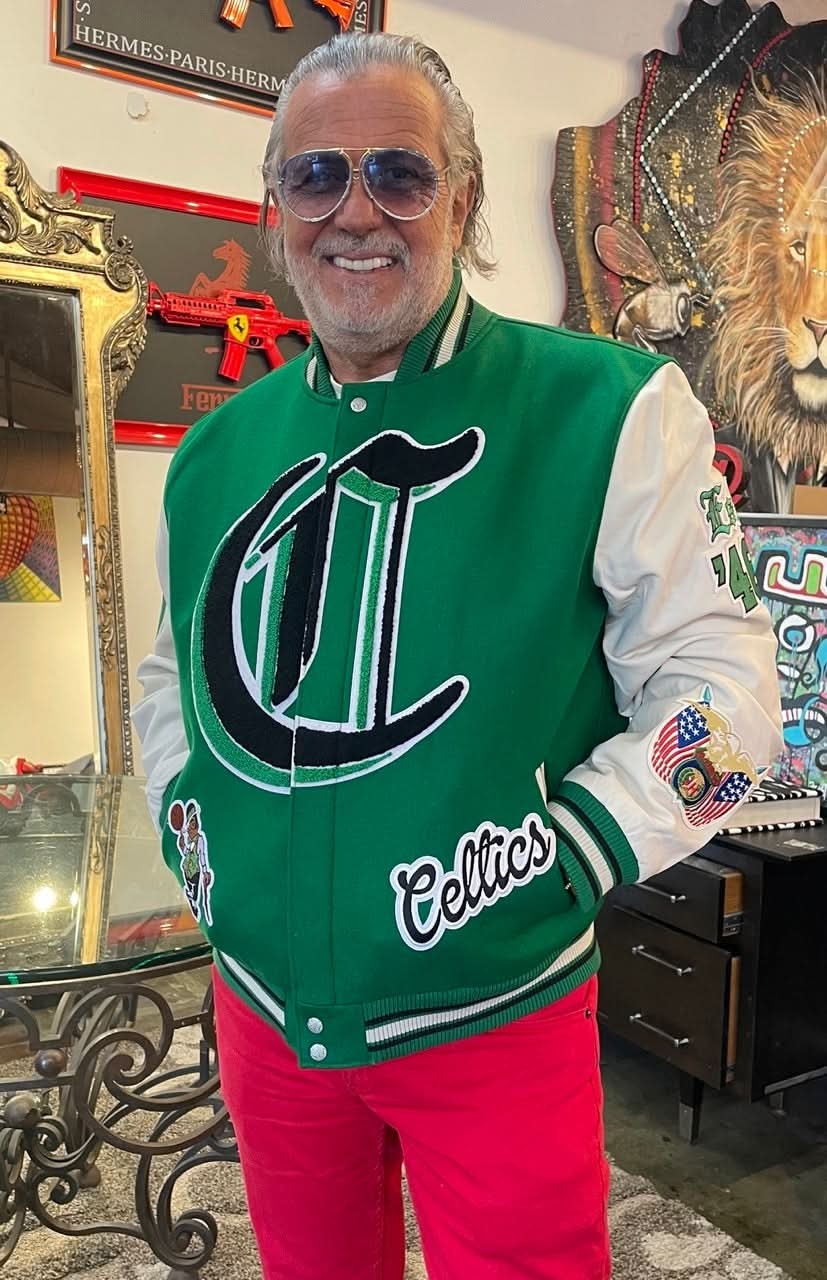 Celtics leather online jacket