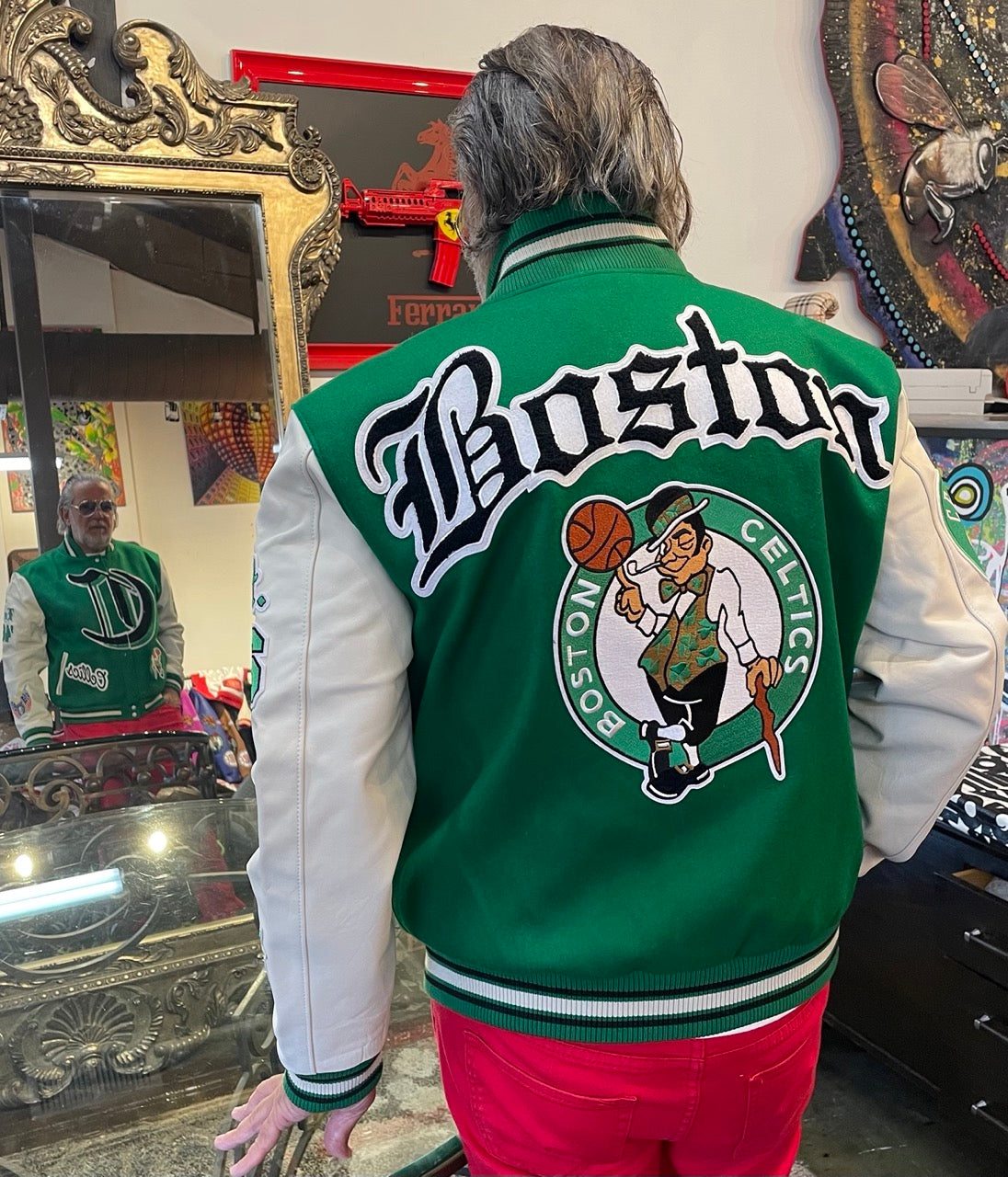 Celtics leather jacket new arrivals