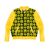Jh Monogram Wool & Leather Jacket