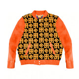 Jh Monogram Wool & Leather Jacket