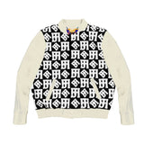 Jh Monogram Wool & Leather Jacket