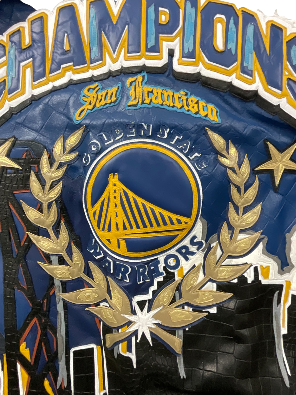 GOLDEN STATE WARRIORS 7TH CHAMPIONSHIP LEATHER JACKET Jeff
