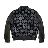 Jh Monogram Wool & Leather Jacket