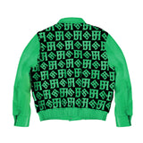 Jh Monogram Wool & Leather Jacket