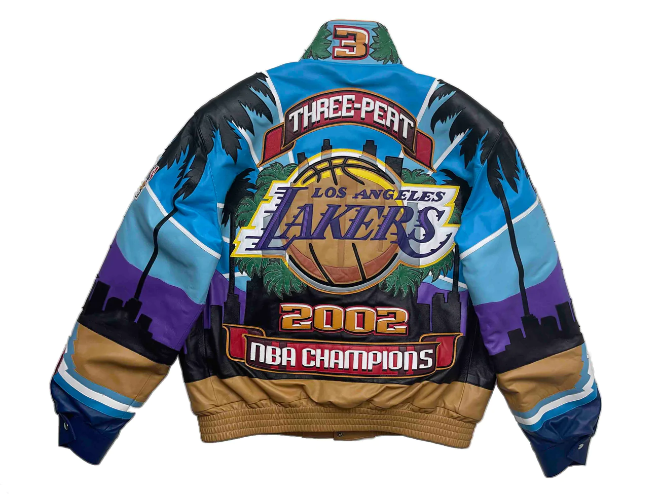 LAKERS 2002 3 PEAT NBA CHAMPIONSHIP GENUINE LEATHER JACKET Jeff Hamilton Shop