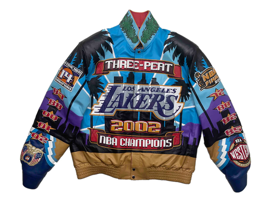 LAKERS 2002 3PEAT NBA CHAMPIONSHIP GENUINE LEATHER JACKET