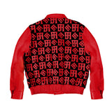 Jh Monogram Wool & Leather Jacket