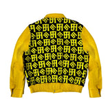 Jh Monogram Wool & Leather Jacket